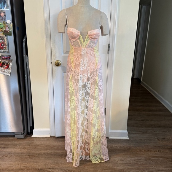 For Love And Lemons Dresses & Skirts - 🌸 For Love & Lemons Pastel Lace Maxi Dress XXS – NWT